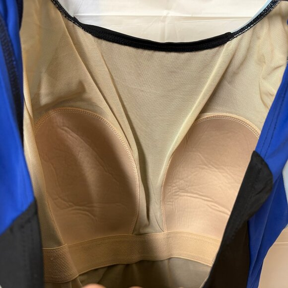 Inches Off One Piece Swimsuit Plus 16 Blue Racer Back Tummy Control Slimming - Picture 7 of 12